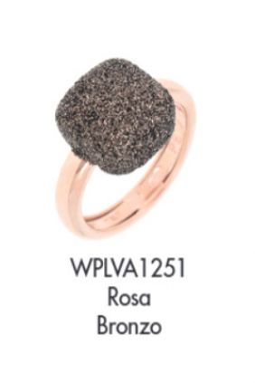 Anillo solitario pesavento bañado en oro rosa con polvo di sogni