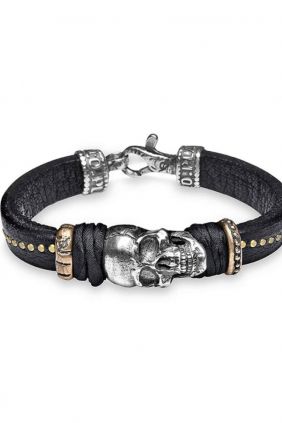 Pulsera PlataDePalo Unisex Calavera Landet CAB37D